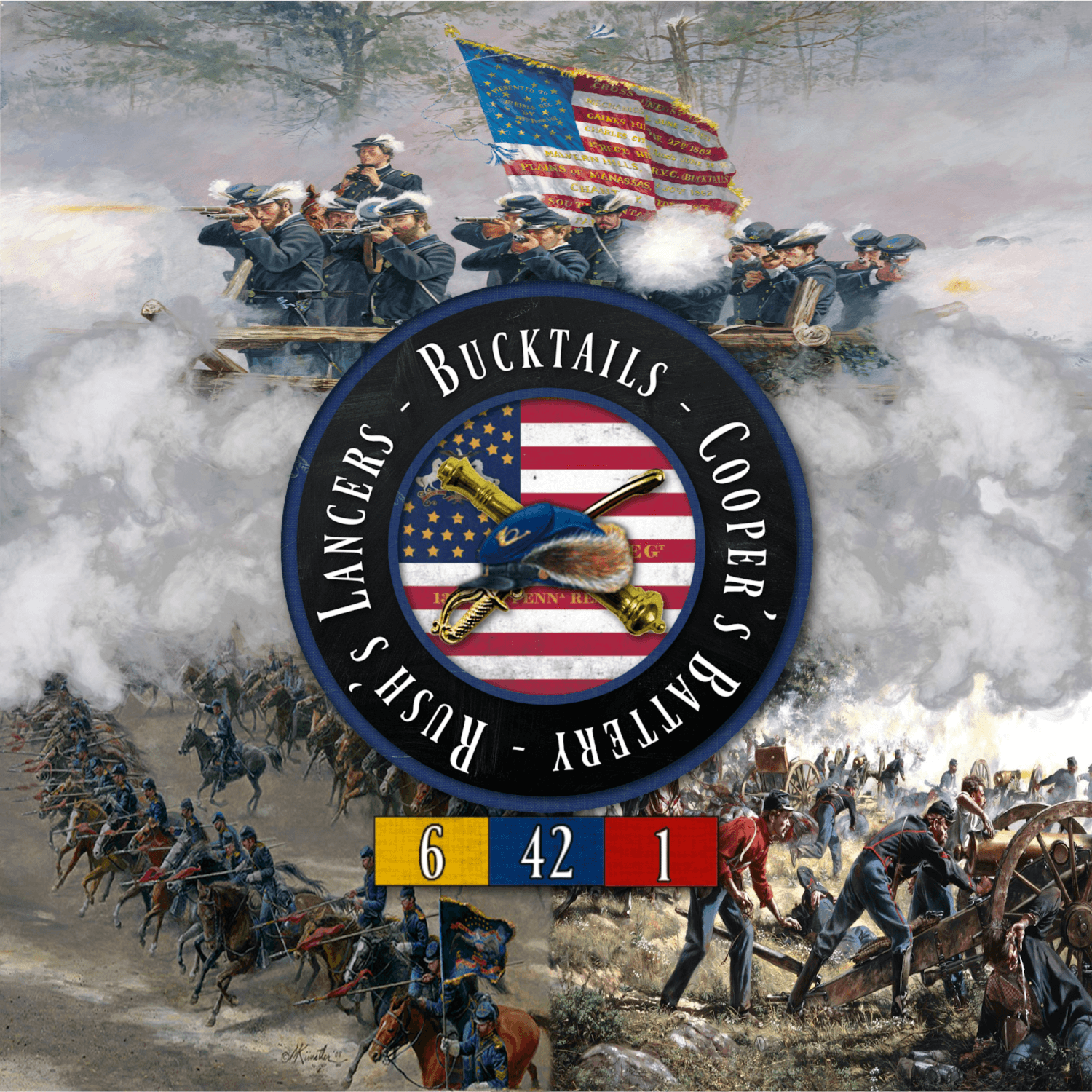 42nd PA "Bucktails" - 1st PA Light Artillery "Cooper's Battery" insignia