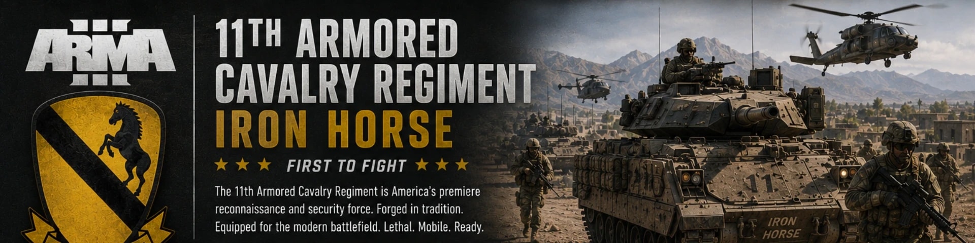 11th Armored Cavalry Regiment - Iron Horse banner